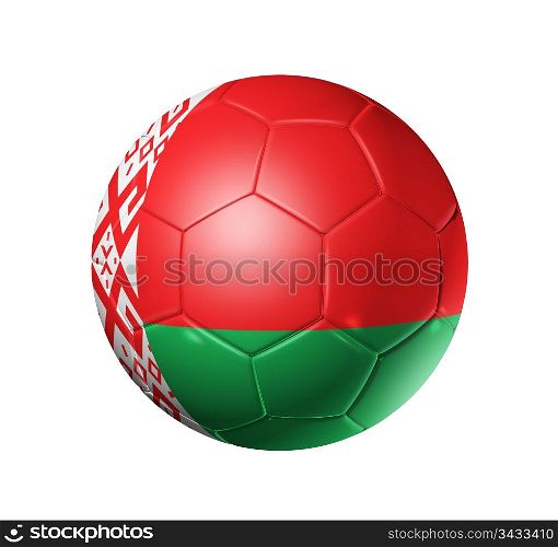 3D soccer ball with Belarus team flag. isolated on white with clipping path. Soccer football ball with Belarus flag
