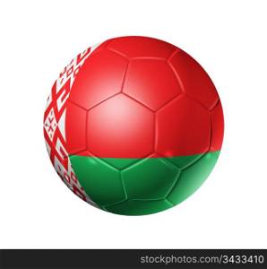 3D soccer ball with Belarus team flag. isolated on white with clipping path. Soccer football ball with Belarus flag