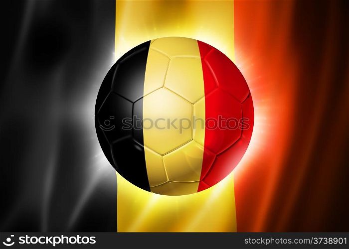3D soccer ball with Belgium team flag, world football cup Brazil 2014