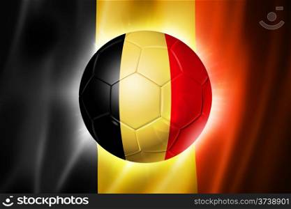 3D soccer ball with Belgium team flag, world football cup Brazil 2014
