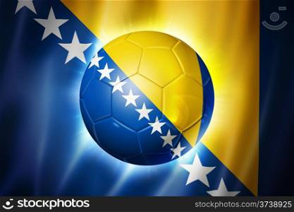 3D soccer ball with Bosnia and Herzegovina team flag, world football cup Brazil 2014