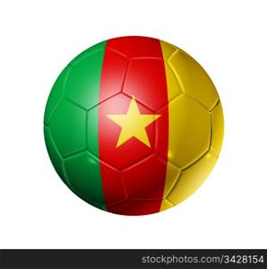 3D soccer ball with Cameroon team flag, world football cup 2010. isolated on white with clipping path. Soccer football ball with Cameroon flag