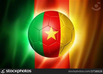3D soccer ball with Cameroon team flag, world football cup Brazil 2014