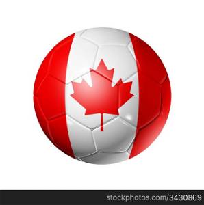 3D soccer ball with Canada team flag. isolated on white with clipping path. Football soccer ball with Canada flag