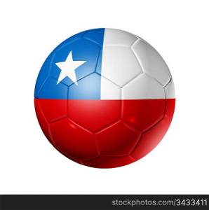 3D soccer ball with Chile team flag, world football cup 2010. isolated on white with clipping path. Soccer football ball with Chile flag