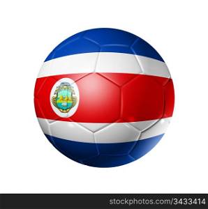 3D soccer ball with Costa Rica team flag. isolated on white with clipping path. Soccer football ball with Costa Rica flag