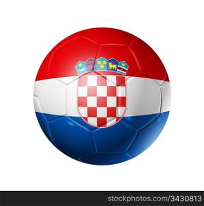 3D soccer ball with Croatia team flag. isolated on white with clipping pat. Soccer football ball with Croatia flag