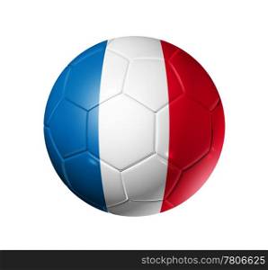 3D soccer ball with France team flag, world football cup 2010. isolated on white with clipping path. Soccer football ball with France flag