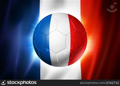 3D soccer ball with France team flag, world football cup Brazil 2014