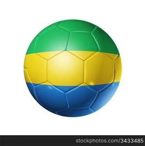 3D soccer ball with Gabon team flag. isolated on white with clipping path. Soccer football ball with Gabon flag