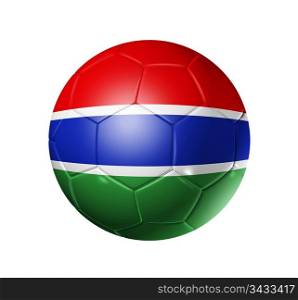 3D soccer ball with Gambia team flag. isolated on white with clipping path. Soccer football ball with Gambia flag