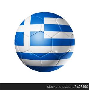 3D soccer ball with Greece team flag, world football cup 2010. isolated on white with clipping path. Soccer football ball with Greece flag