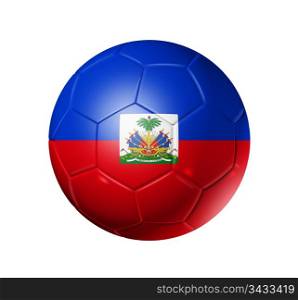 3D soccer ball with Haiti team flag. isolated on white with clipping path. Soccer football ball with Haiti flag