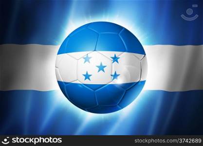 3D soccer ball with Honduras team flag, world football cup Brazil 2014