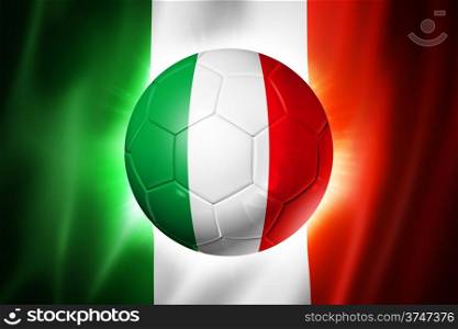 3D soccer ball with Italia team flag, world football cup Brazil 2014