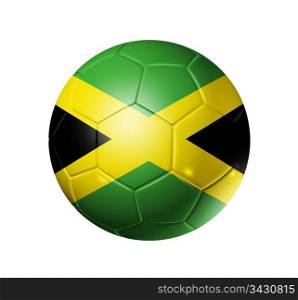 3D soccer ball with Jamaica team flag. isolated on white with clipping path. Soccer football ball with Jamaica flag