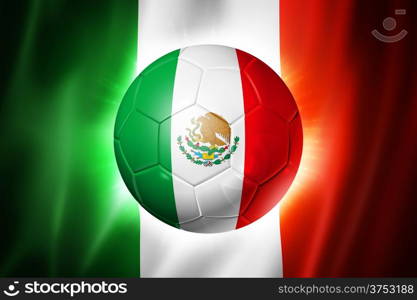 3D soccer ball with Mexico team flag, world football cup Brazil 2014