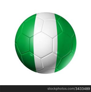 3D soccer ball with Nigeria team flag, world football cup 2010. isolated on white with clipping path. Soccer football ball with Nigeria flag