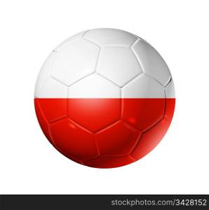 3D soccer ball with Poland team flag. isolated on white with clipping path. Soccer football ball with Poland flag