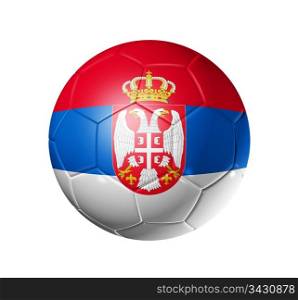 3D soccer ball with Serbia team flag, world football cup 2010. isolated on white with clipping path. Soccer football ball with Serbia flag