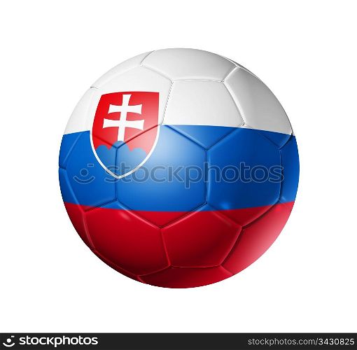 3D soccer ball with Slovakia team flag, world football cup 2010. isolated on white with clipping path. Soccer football ball with Slovakia flag