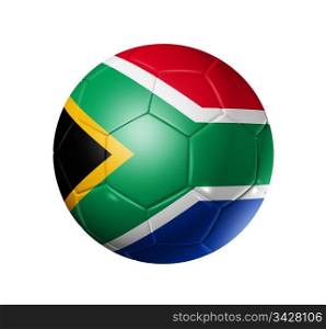 3D soccer ball with south africa flag, world football cup 2010. isolated on white with clipping path. Soccer football ball with south africa flag