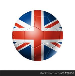 3D soccer ball with United Kingdom team flag, world football cup 2010. isolated on white with clipping path. Soccer football ball with UK flag