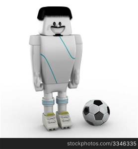 3D Soccer Player on White Background