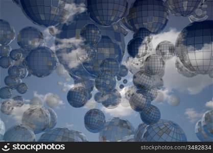 3d sphere abstract background world sky