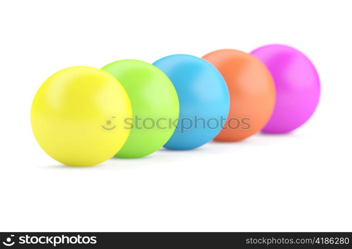 3d Spheres Isolated on White