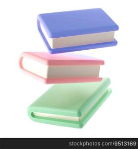 3D Stack of Closed Book falling down in air Icon. Isolated with clipping path. Render Educational Literature. Reading Education back to school concept.. 3D Stack of Closed Book falling down in air Icon. Isolated with clipping path. Render Educational Literature. Reading Education back to school concept