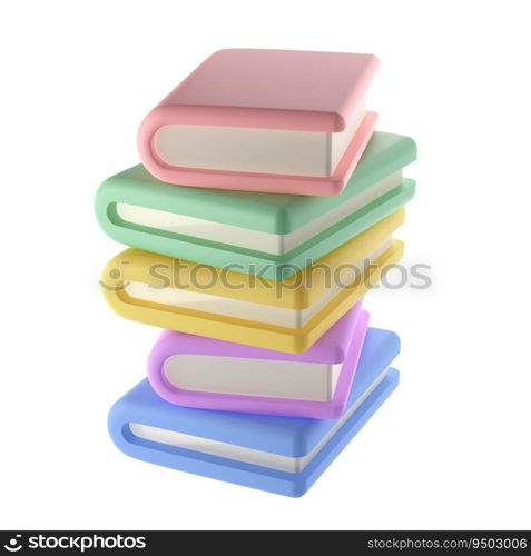 3D Stack of Closed Books Icon Isolated with clipping path. Render Educational or Business Literature. Reading Education, E-book, Literature, Encyclopedia, Textbook Illustration.. 3D Stack of Closed Books library Icon Isolated with clipping path. Render Educational or Business Literature. Reading Education, E-book, Literature, Encyclopedia, Textbook Illustration