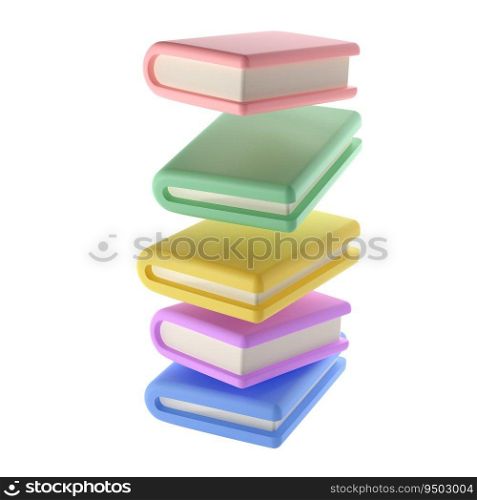 3D Stack of Closed Books in air Icon Isolated with clipping path. Render Educational or Business Literature. Reading Education, E-book, Literature, Encyclopedia, Textbook Illustration.. 3D Stack of Closed Books in air Icon Isolated with clipping path. Render Educational or Business Literature. Reading Education, E-book, Literature, Encyclopedia, Textbook Illustration
