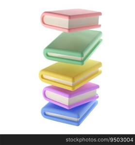 3D Stack of Closed Books in air Icon Isolated with clipping path. Render Educational or Business Literature. Reading Education, E-book, Literature, Encyclopedia, Textbook Illustration.. 3D Stack of Closed Books in air Icon Isolated with clipping path. Render Educational or Business Literature. Reading Education, E-book, Literature, Encyclopedia, Textbook Illustration
