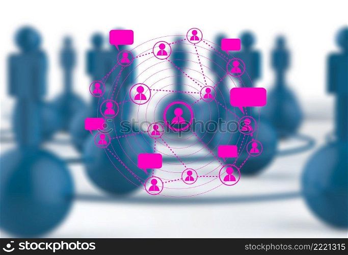 3d stainless human social network as concept