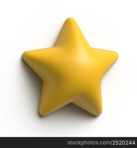 3d star. Realistic star icon. Star with shadow on a white background. Vector illustration