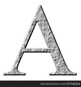 3d stone Greek letter Alpha isolated in white