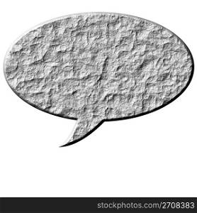 3d stone speech bubble isolated in white
