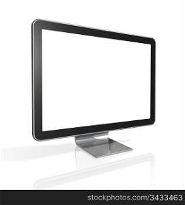 3D television, computer screen isolated on white with clipping path. 3D television, computer screen