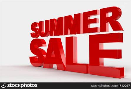3D Text Summer Sale discount promotion For summer sale poster, advertising, sale promotion, discount sale, Background Banner, or Wallpaper. 3D Rendering
