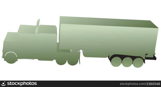 3D truck, toy silhouettes isolated on white