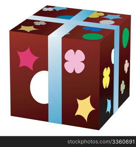 3d vector gift box, isolated object on white