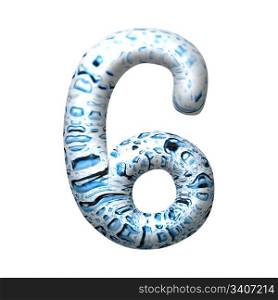 3D water drop digit. Isolated from background