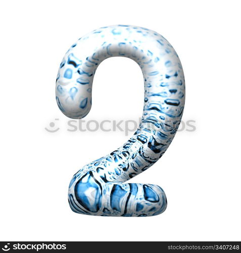 3D water drop digit. Isolated from background