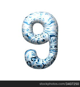 3D water drop small letter. Isolated from background