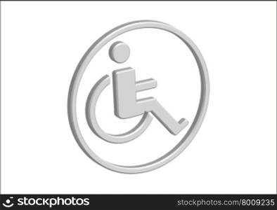 3D Wheelchair Handicap Icon design