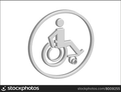 3D Wheelchair Handicap Icon design