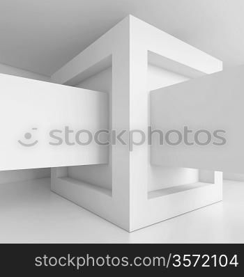 3d White Abstract Architecture Background