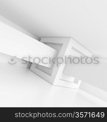 3d White Abstract Building Background