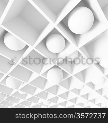 3d White Abstract Futuristic Background